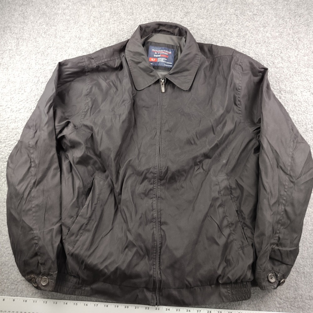 Roundtree & Yorke Swing Jacket Mens XLT travelSMART Black Golf Preppy EUC